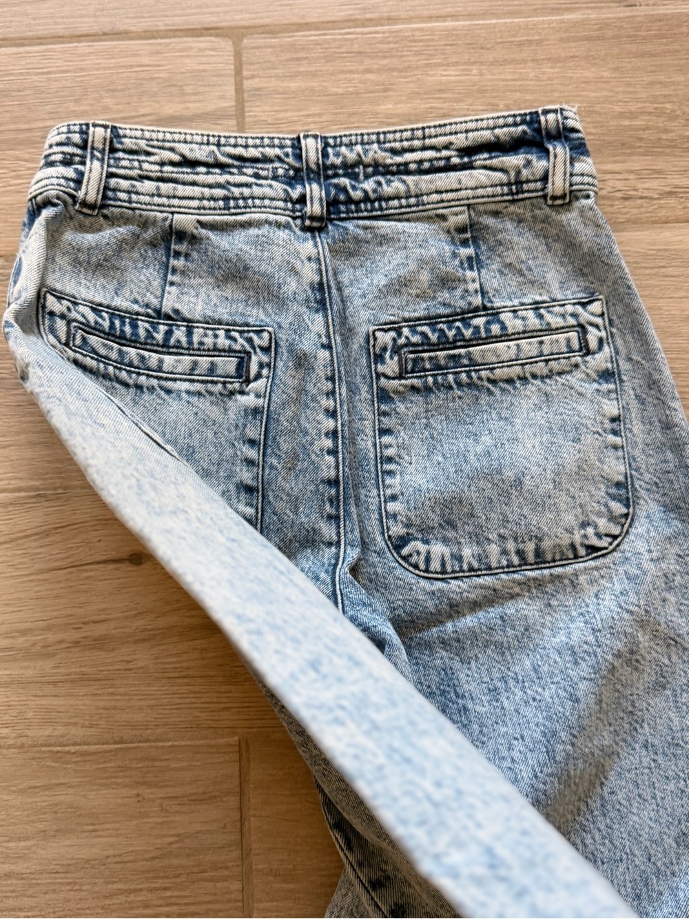 Free People Acid Wash Collette wide leg jeans button fly sz 27 4 S - Picture 3 of 6
